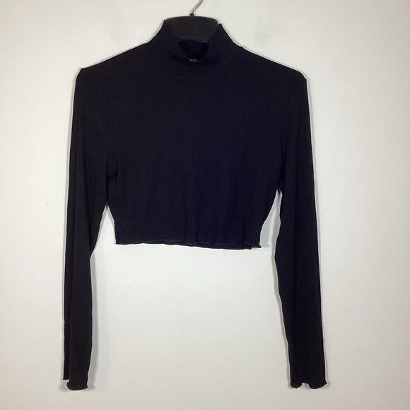 Cider Bundle Of 2 Long Sleeve Crop Top XL Black Navy Basic Shirt Staple Layering - Picture 2 of 9